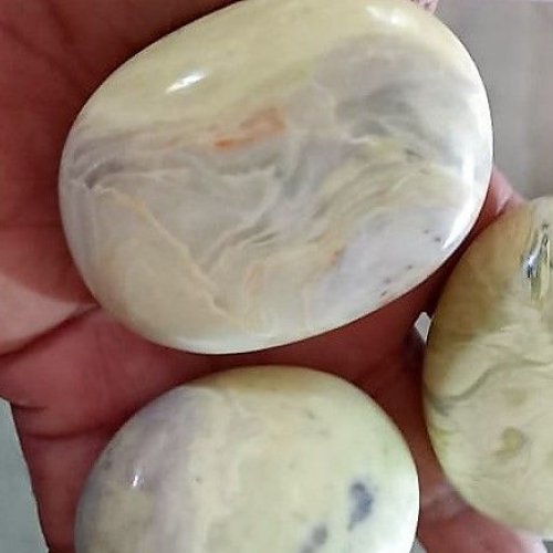 Natural Serpentine Palm Stone