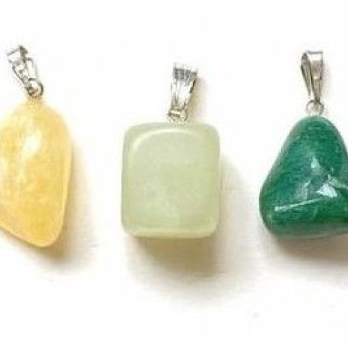 Multicolor Tumbled Stone Pendant