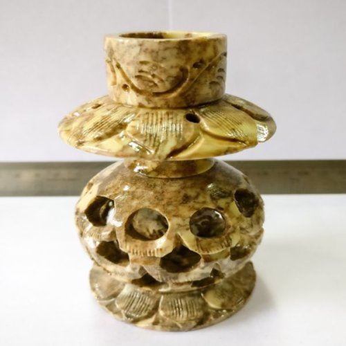 Vintage Chinese Soapstone Candle Holder