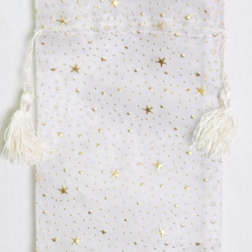 White Organza Wine Bag