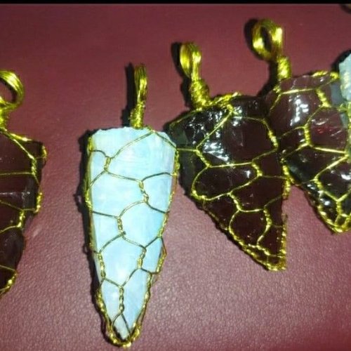Wire Wrapped Arrowhead Pendant