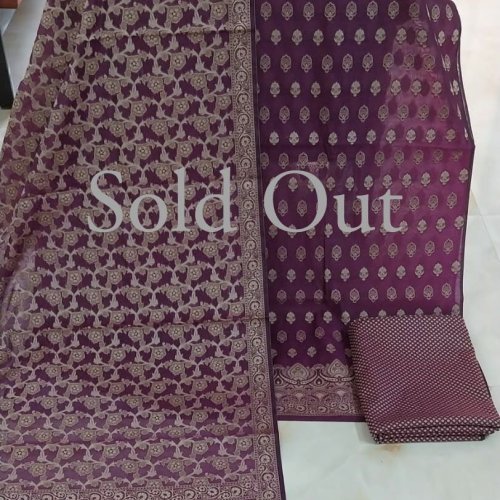 Pure Chanderi Cotton Woven Unstitched Suit