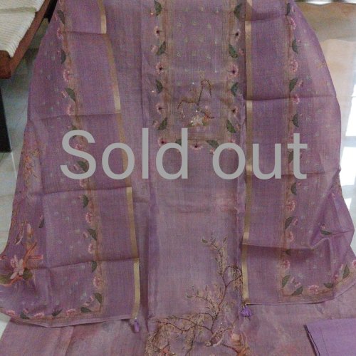 Pure Shimmer Silk Digital Printed Embroidered Unstitched Suits