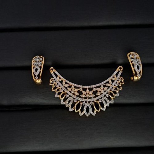 Cz Fringe ARC Gold Plated Mangalsutra Set