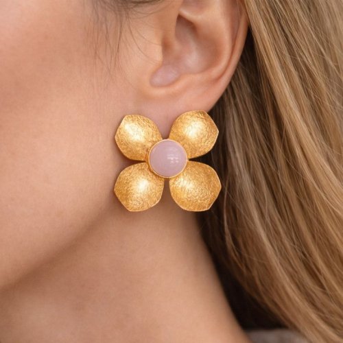 Matte Bloom Petal Stud Earrings