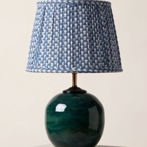 The Caspian Azure Pleated Table Lamp