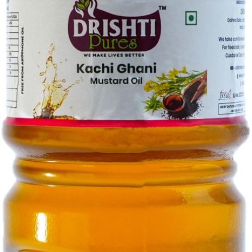 1 Litre Kachi Ghani Mustard Oil Bottle