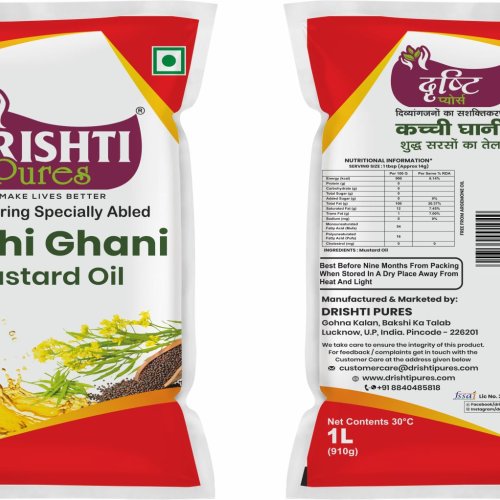 1 Litre Kachi Ghani Mustard Oil Pouch