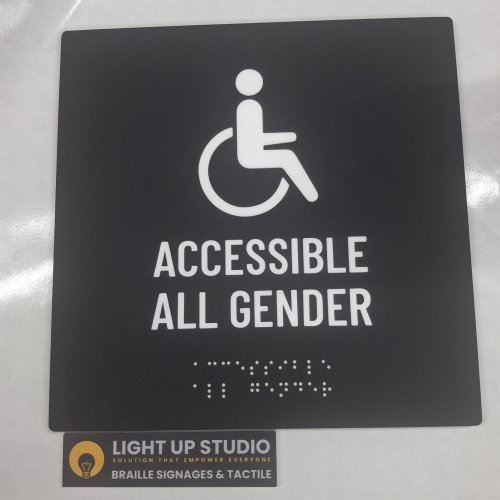 Accessible Toilet Braille Signage