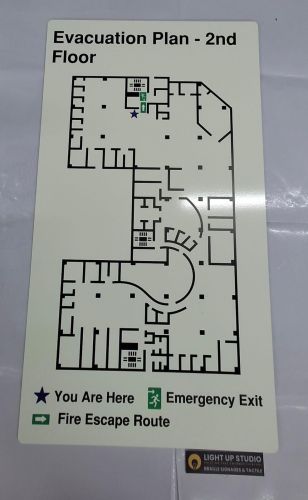 Black Fire Evacuation Plan Signage