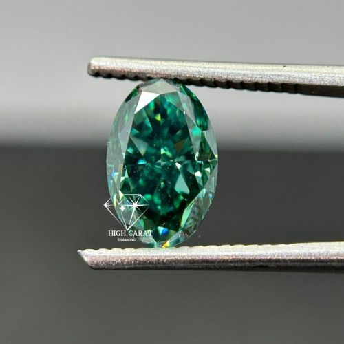 Oval Cut Green Fancy Lab Grown Diamond for Jewelry Making
