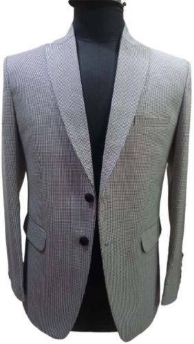 Men Grey Casual Wear Cotton Blazer