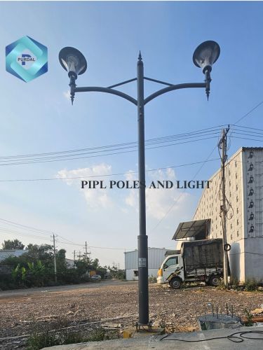 Modern Double Arm Gate Light Pole