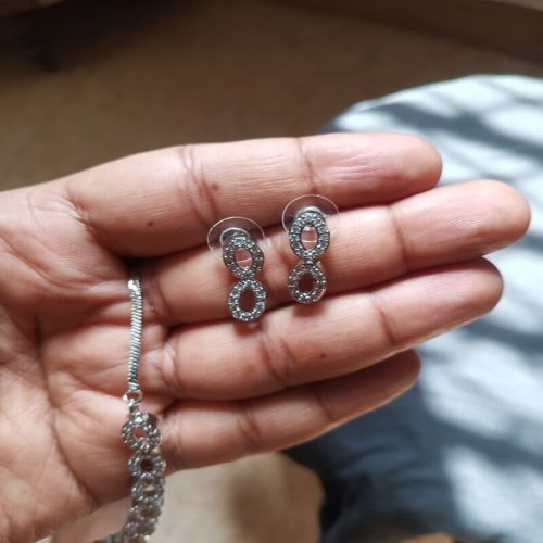 Stone Studded Drop Earrings
