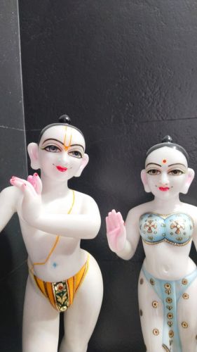 Iskcon Radha Krishna Marble Statue Set