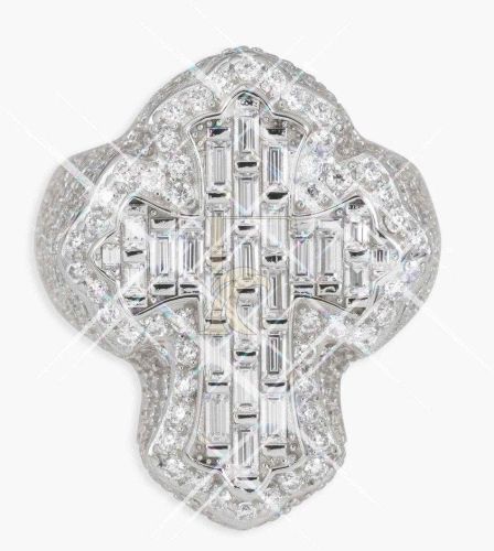 14K Gold VVS Fleur Cross Diamond Ring