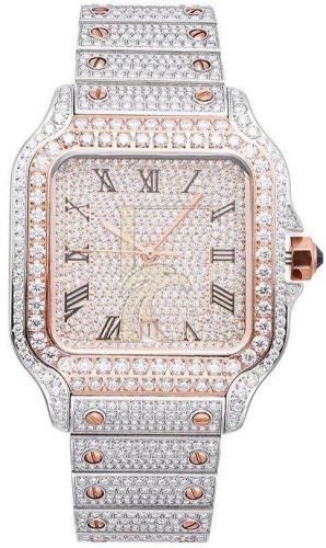 14K Rose Gold Men\'S VVS Moissanite Watch