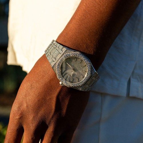 14K Yellow Gold  Bust Down Moissanite Watch
