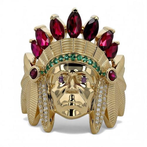 14k Yellow Gold Geronimo Ruby Ring