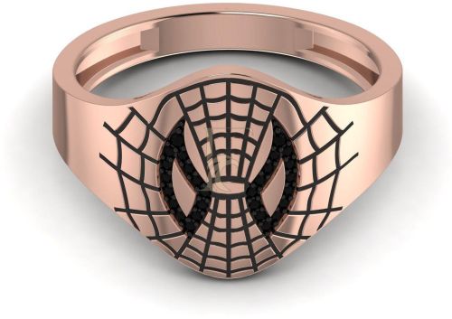 Black Diamond Spider Face Hip Hop Ring