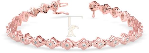 Chic Design Geometric Diamond Tennis Bracelet
