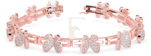 Classic Butterfly Design Brilliant Round Diamond Bracelet