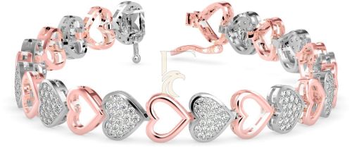 Delicate Heart Round Diamond Bracelet