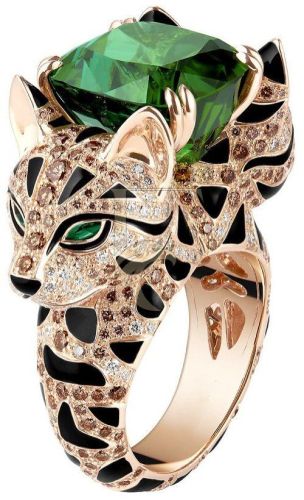 Fuzzy Leopard Cat Gold Ring