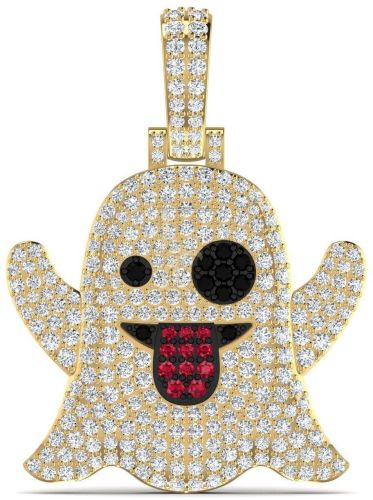 Ghost Emoji Natural Diamond Hip-Hop Pendant