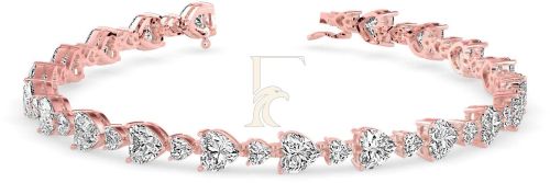 Heart-shaped Lab Grown Diamonds Tennis Bracelet