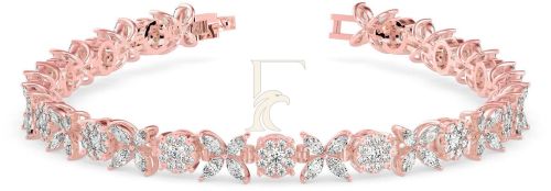 party wear classic marquise round diamond studded bracelet