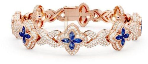 Ruby Stone Clover Bracelet