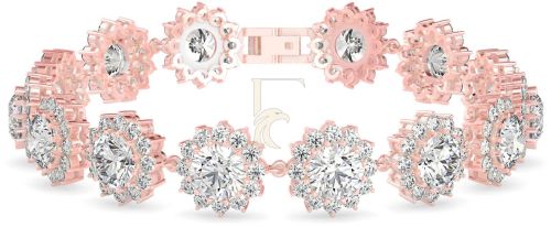 Sparkling Center Stone Floral Diamond Bracelet