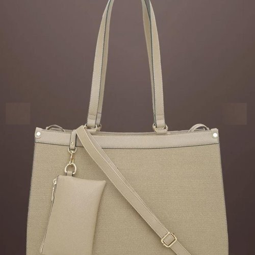 Ladies Structured Tote Bag with Detachable Sling &AMP; Pouch