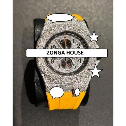 Moissanite Diamond Analog Stainless Steel Watch