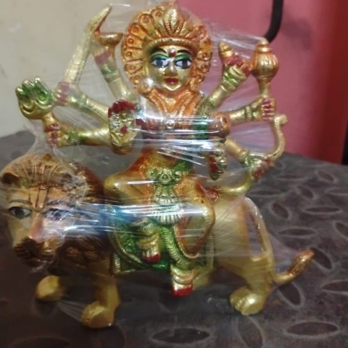Brass Sherawali Mata Statue