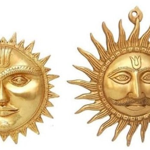 Brass Sun Face Wall Hanging