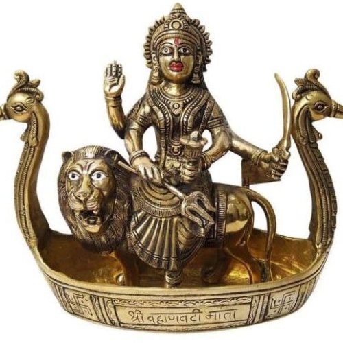 Handcrafted Pure Brass Vahanvati Sikotar Maa Statue