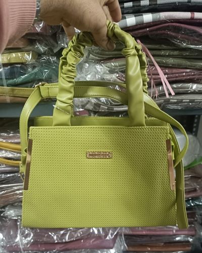 Green Textured Women Shoulder Bag