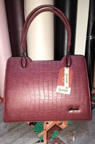 Maroon Textured Ladies Tote Bag