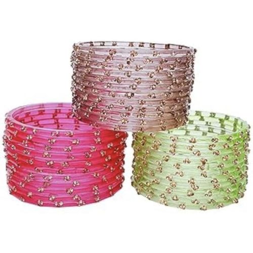3 Stone Transparent Bangles