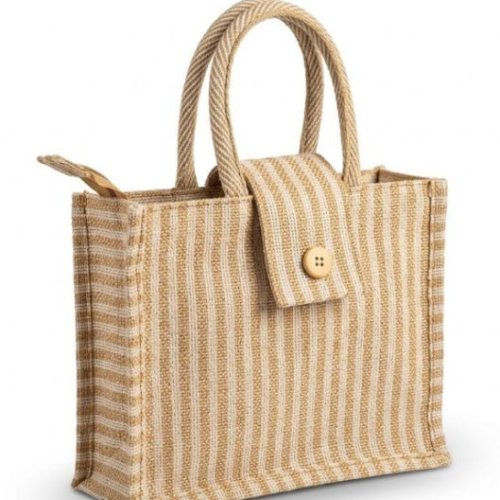 Jute Striped Shopping Bags