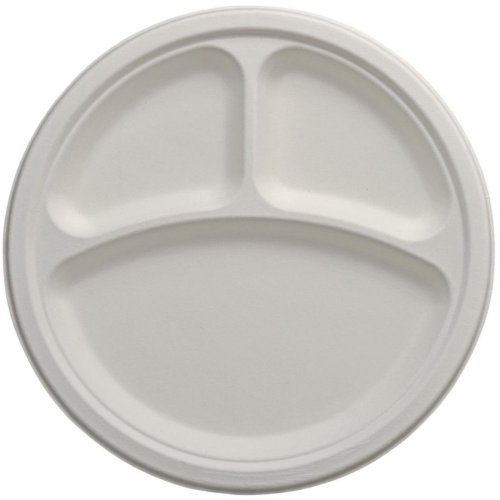Bagasse 9 Inch 3CP Round Plate