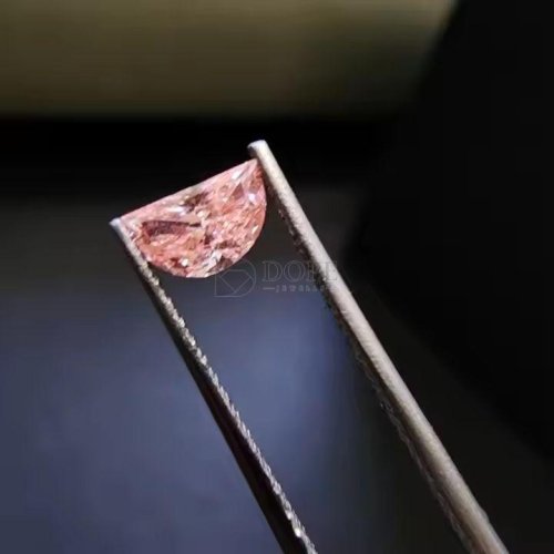 0.215 Carat Premium Pink Half Moon Shape CVD Diamond