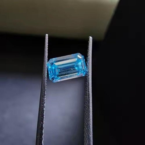 0.80 Carat Blue Lab Grown Emerald Diamond