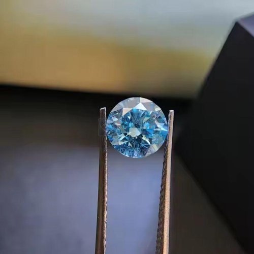 1.00 Carat Round Blue Lab Grown CVD Diamond