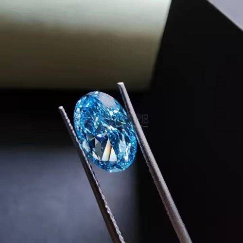 1.51 Carat High Quality Oval Cut Blue CVD Diamond