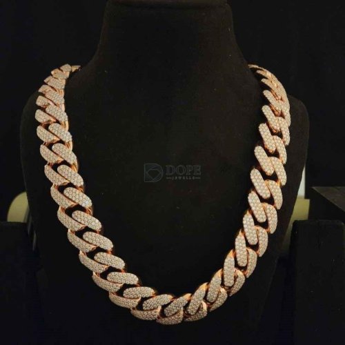 24mm Full Iced Out Sterling Silver Cuban Chain