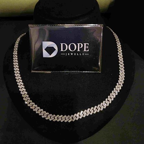 Elegant 20MM 925 Sterling Silver Diamond Cuban Link Chain