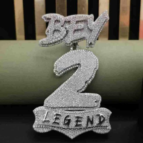 Iced Out 2 Number Diamond Pendant